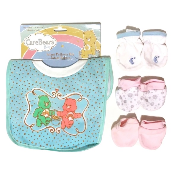 Care Bears Baby Infant Pullover Bib Wish Cheer Bear Wish Bear Girl Boy Pastel - Picture 2 of 12